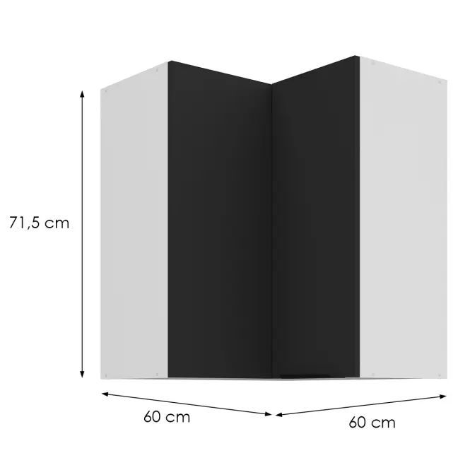 Kuchynská skrinka Aria-Bl/Wh Anti Fingerprint 60x60 Gn-72 2f (90°)