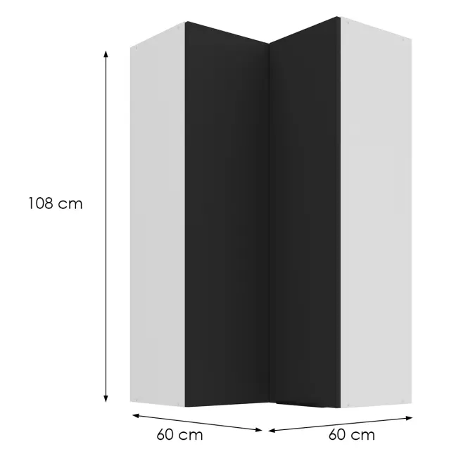 Kuchynská skrinka Aria-Bl/Wh Anti Fingerprint 60x60 Gn-108 2f (90°)
