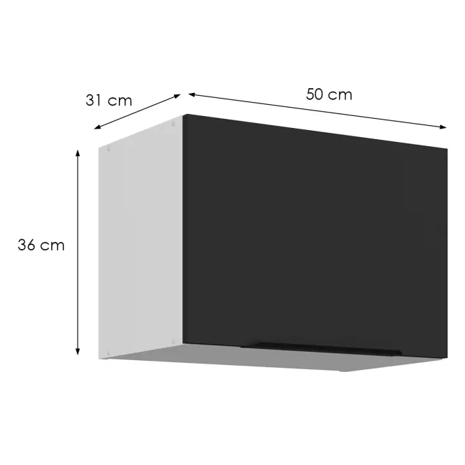 Kuchynská skrinka Aria-Bl/Wh Anti Fingerprint 50gu-36 1f