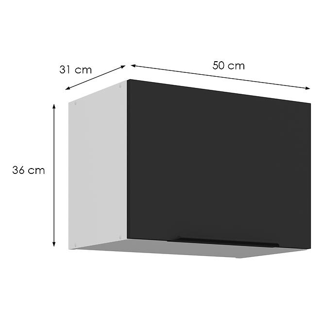 Kuchynská skrinka Aria-Bl/Wh Anti Fingerprint 50gu-36 1f,2