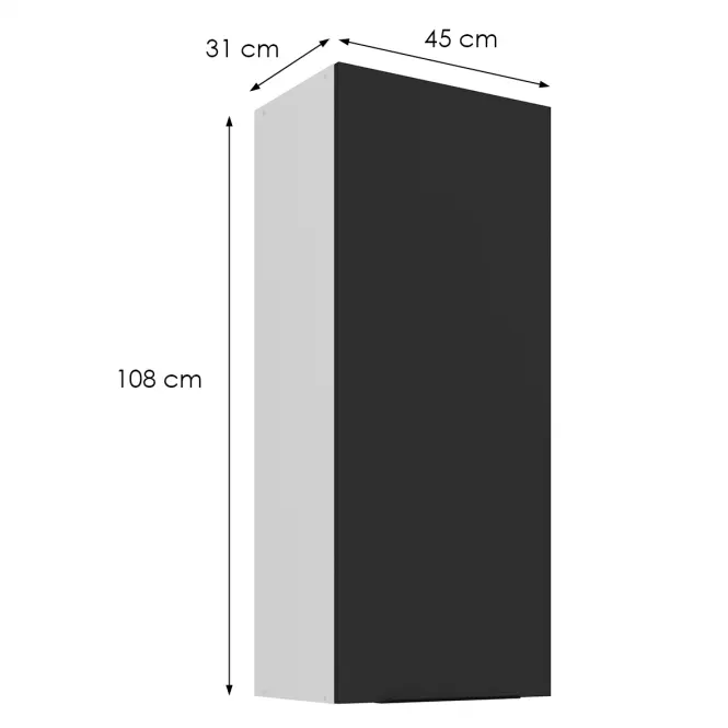 Kuchynská skrinka Aria-Bl/Wh Anti Fingerprint 45g-108 1f