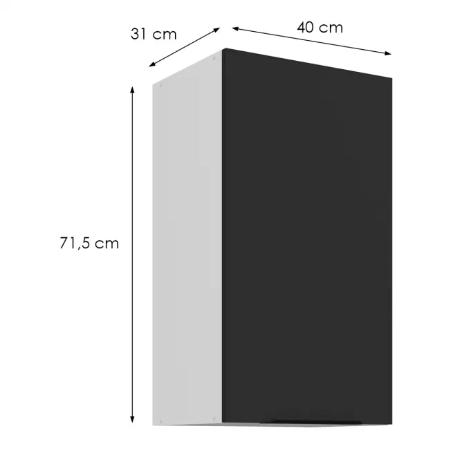 Kuchynská skrinka Aria-Bl/Wh Anti Fingerprint 40g-72 1f