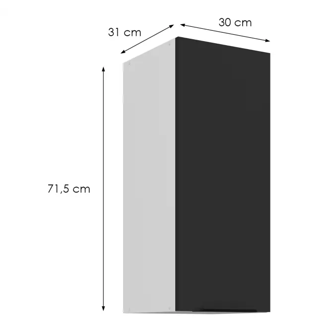 Kuchynská skrinka Aria-Bl/Wh Anti Fingerprint 30g-72 1f