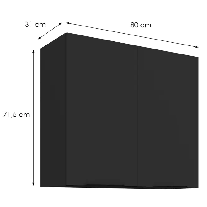 Kuchynská skrinka Aria-Bl/Bl Anti Fingerprint 80g-72 2f