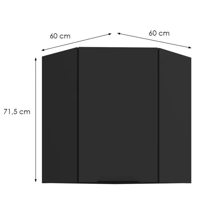 Kuchynská skrinka Aria-Bl/Bl Anti Fingerprint 60x60 Gn-72 1f (45°)