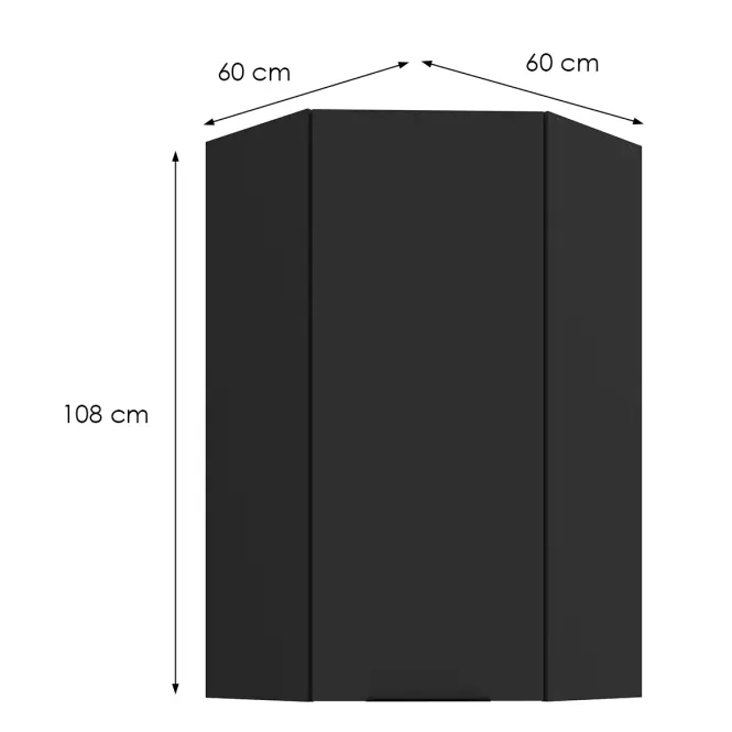Kuchynská skrinka Aria-Bl/Bl Anti Fingerprint 60x60 Gn-108 1f (45°)