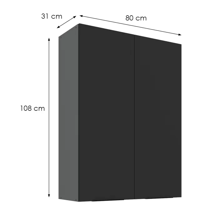 Kuchynská skrinka Aria-Bl/Ant Anti Fingerprint 80g-108 2f