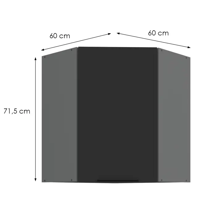 Kuchynská skrinka Aria-Bl/Ant Anti Fingerprint 60x60 Gn-72 1f (45°)