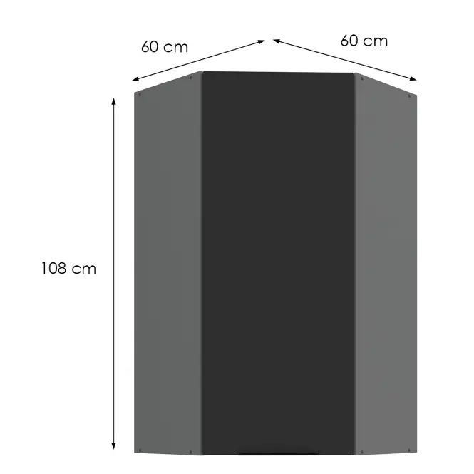Kuchynská skrinka Aria-Bl/Ant Anti Fingerprint 60x60 Gn-108 1f (45°)