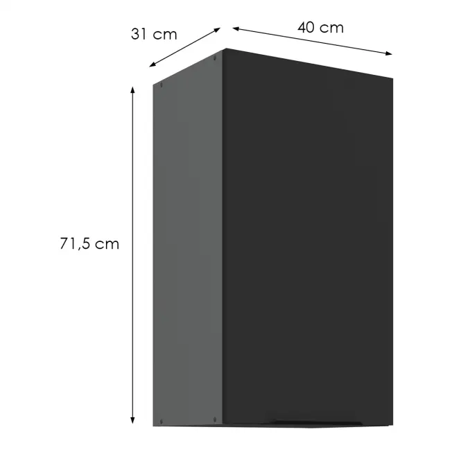Kuchynská skrinka Aria-Bl/Ant Anti Fingerprint 40g-72 1f