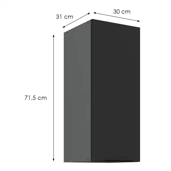 Kuchynská skrinka Aria-Bl/Ant Anti Fingerprint 30g-72 1f