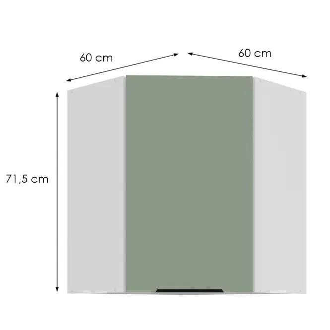 Kuchynská skrinka Aria-Sa/Wh Anti Fingerprint 60x60 Gn-72 1f (45°)