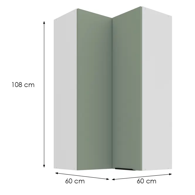 Kuchynská skrinka Aria-Sa/Wh Anti Fingerprint 60x60 Gn-108 2f (90°)