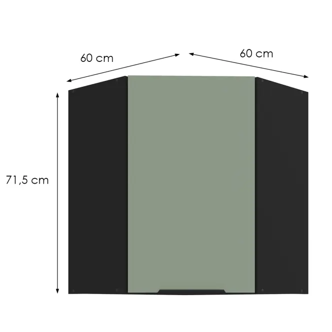 Kuchynská skrinka Aria-Sa/Bl Anti Fingerprint 60x60 Gn-72 1f (45°)