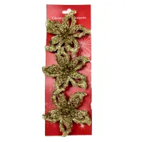 Vianočná ruža 9 cm 3 ks mix 41804