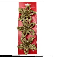 Vianočná ruža 9 cm 3 ks mix 41804