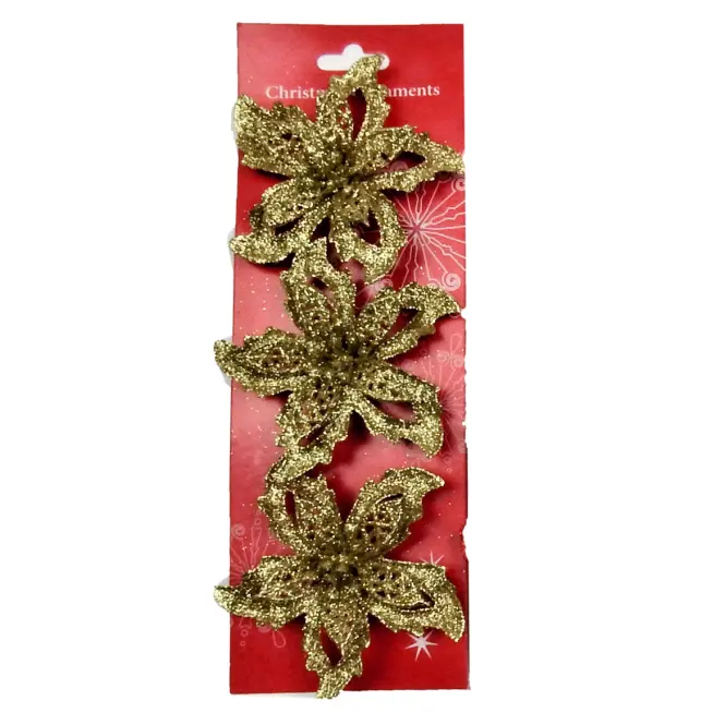 Vianočná ruža 9 cm 3 ks mix 41804
