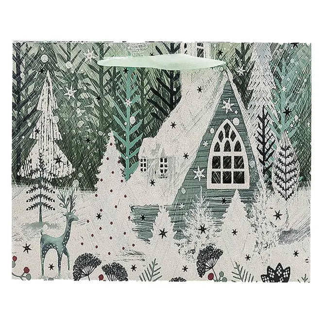 Darčeková taška 32x26x12 cm trblietky mix 39706