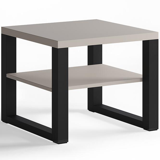 Konferenčný stolík Mona 600+ polica kašmírová/čierna