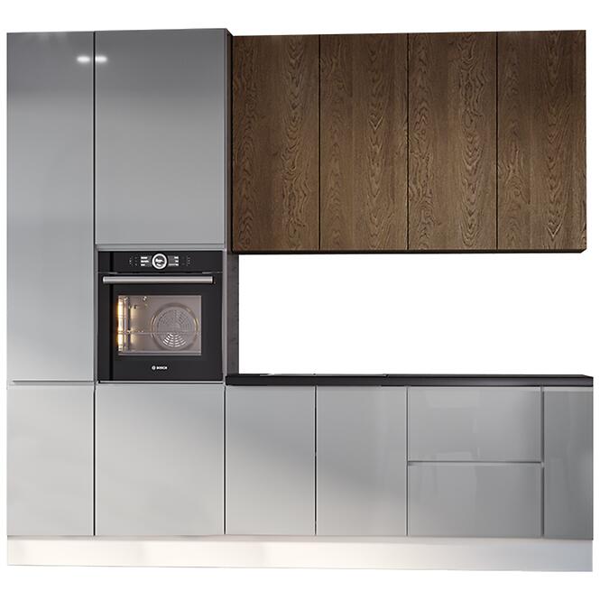 Kuchynská Linka Luxeo 260 Cm Lak Grey/Baltic Set 7,2