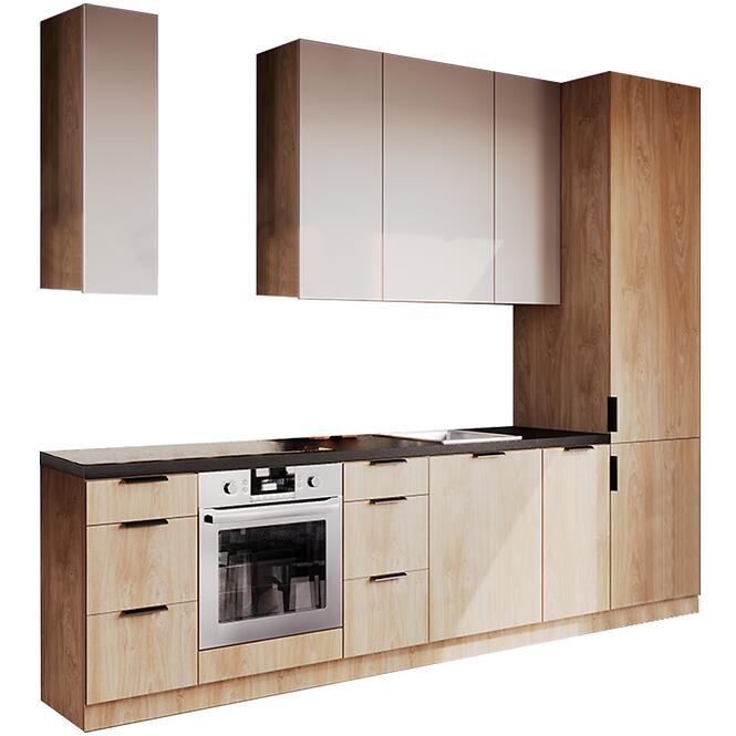 Kuchynská Linka Luxeo 305 Cm  Dub Puccini/Beige Set 9