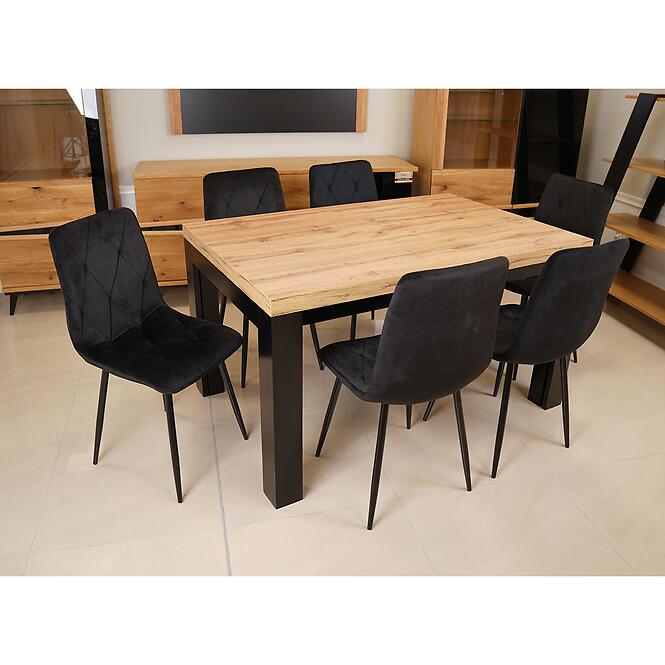 Stôl ST-63 140x90+4x50 wotan/čierna