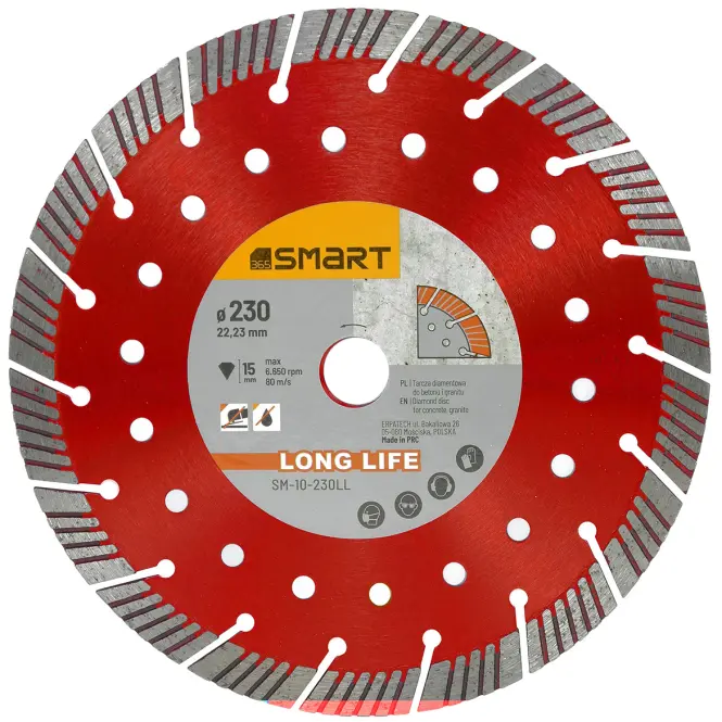 Diamantový kotúč 230 mm na rezanie betónu, žuly SM-10-230LL