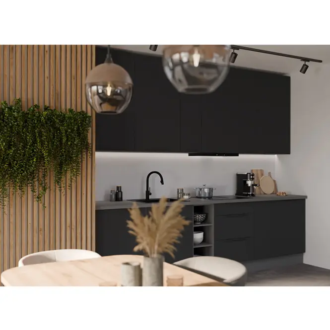 Kuchynská linka Aria BL/ANT 300 cm bez kuchynskej dosky,4