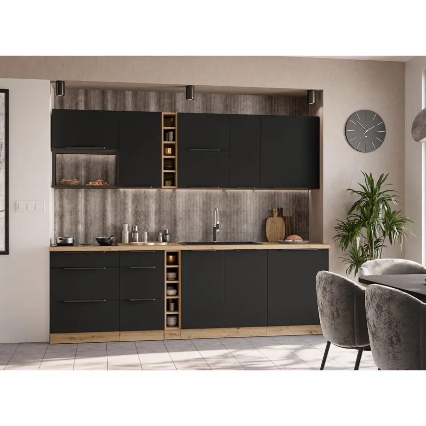 Kuchynská linka Aria BL/AR 255 cm bez kuchynskej dosky