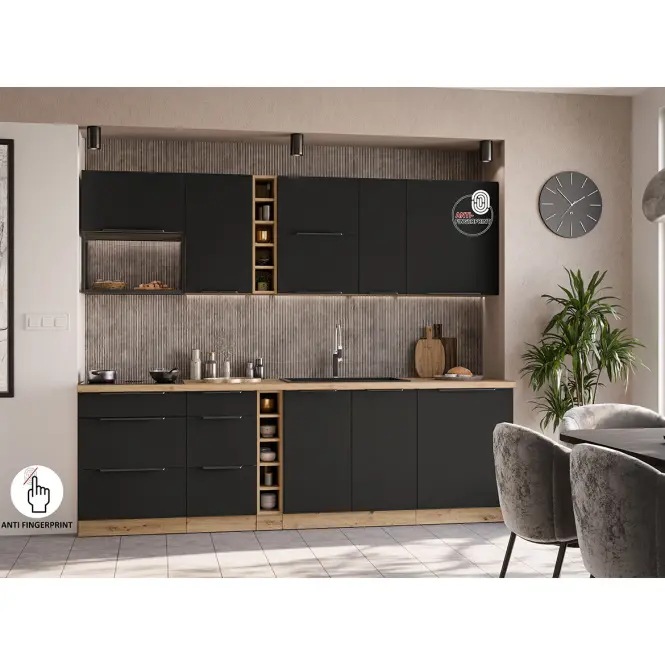 Kuchynská linka Aria BL/AR 255 cm bez kuchynskej dosky