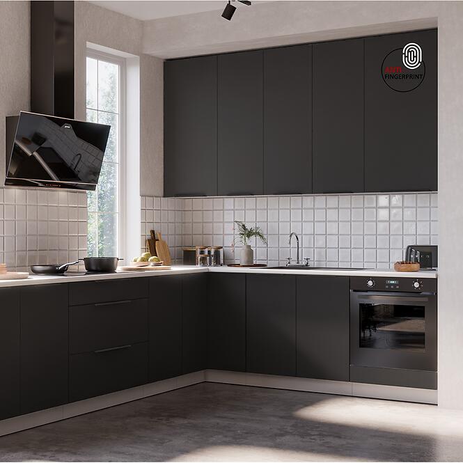 Kuchynská linka Aria BL/WH 260x230 cm bez kuchynskej dosky