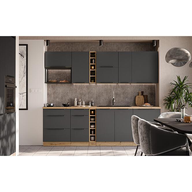 Kuchynská linka Aria GR/AR 255 cm bez kuchynskej dosky,2