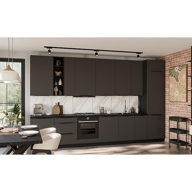 Kuchynská linka Aria GR/BL 390 cm bez kuchynskej dosky,2