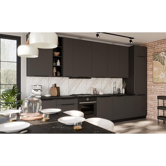 Kuchynská linka Aria GR/BL 390 cm bez kuchynskej dosky,3