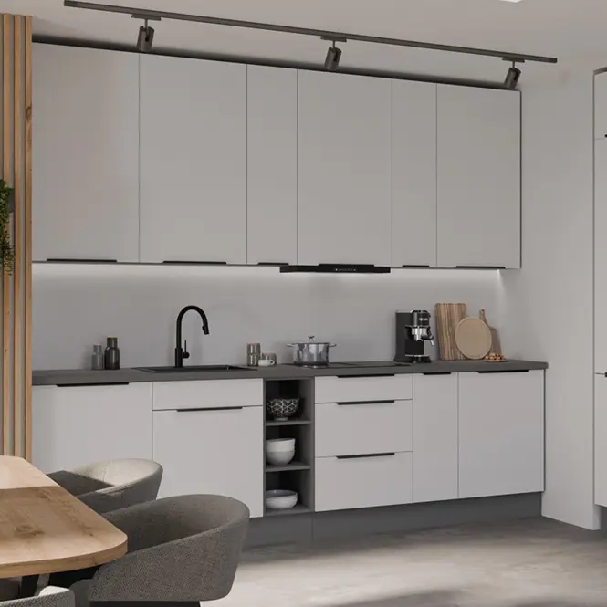 Kuchynská linka Aria WH/ANT 300 cm bez kuchynskej dosky,2