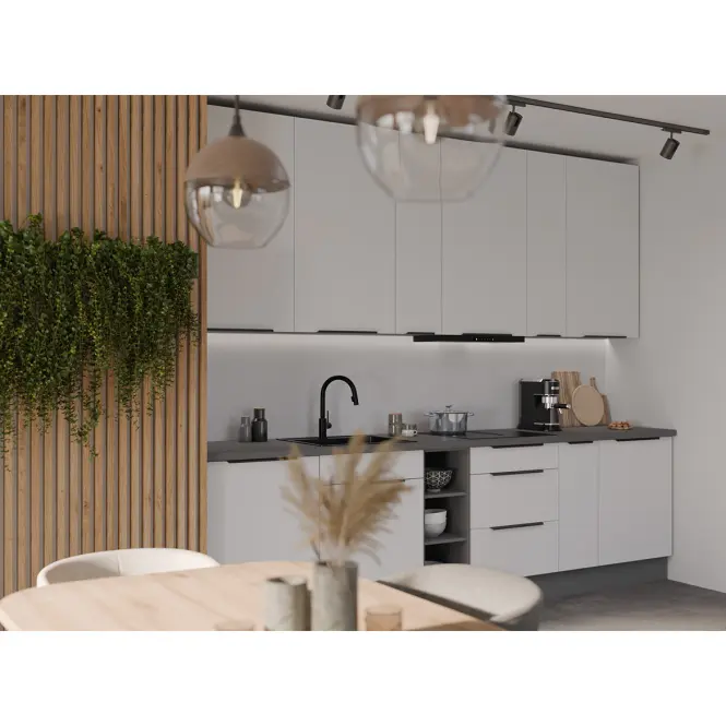 Kuchynská linka Aria WH/ANT 300 cm bez kuchynskej dosky,5