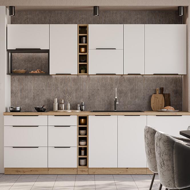 Kuchynská linka Aria WH/AR 255 cm bez kuchynskej dosky