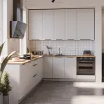 Kuchynská linka Aria WH/WH 260x230 cm bez kuchynskej dosky