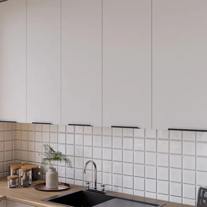 Kuchynská linka Aria WH/WH 260x230 cm bez kuchynskej dosky