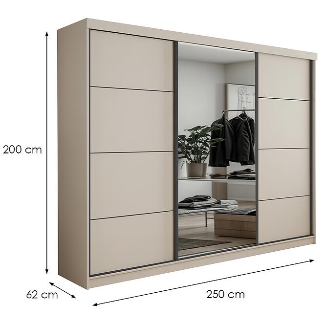 Skriňa Palermo 250 kašmír/zrkadlo