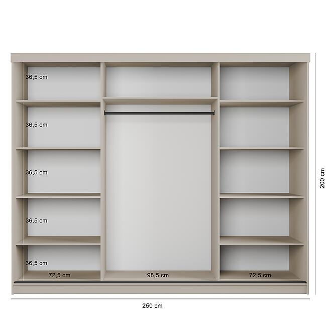 Skriňa Palermo 250 kašmír/zrkadlo