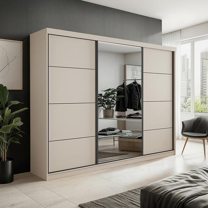 Skriňa Palermo 250 kašmír/zrkadlo