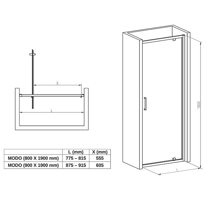 Sprchové dvere Modo 80x190 black,4
