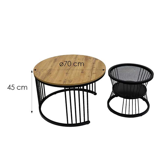 Zestaw Konferenčný Stolíków Pmc-2506 Prírodná/Čierna