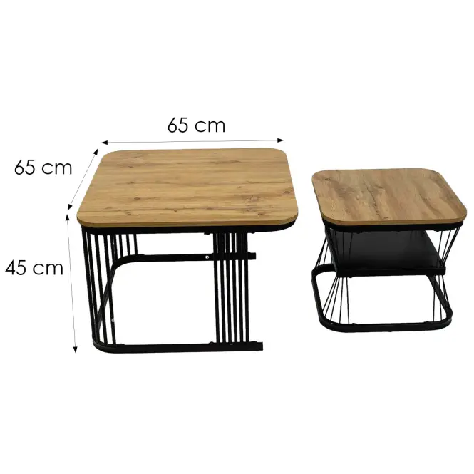 Zostava Konferenčných Stolíkov Pmc-2508 Prírodná/Čierna,2