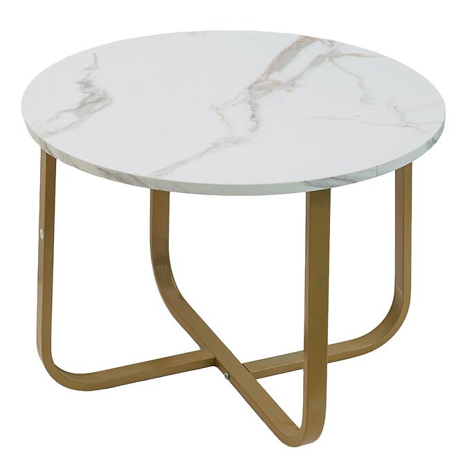 Konferenčný Stolík Pmc-Ct2514 Biely Mramor/Zlato