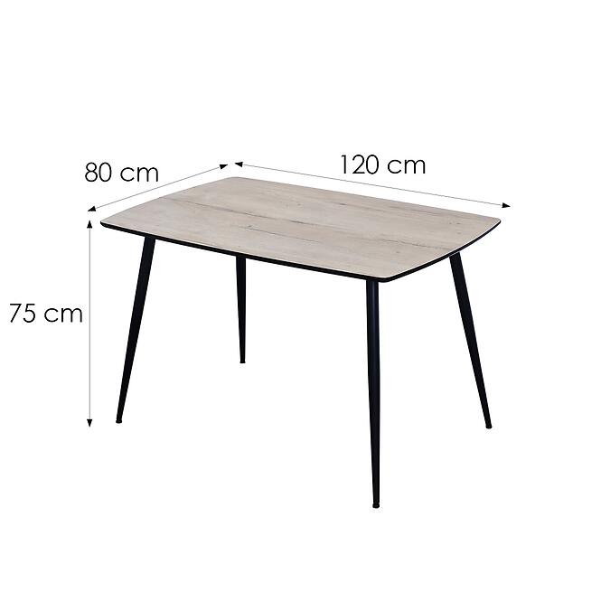 Stôl Pavel 12527 120x80 Dub 8103-2/Čierna