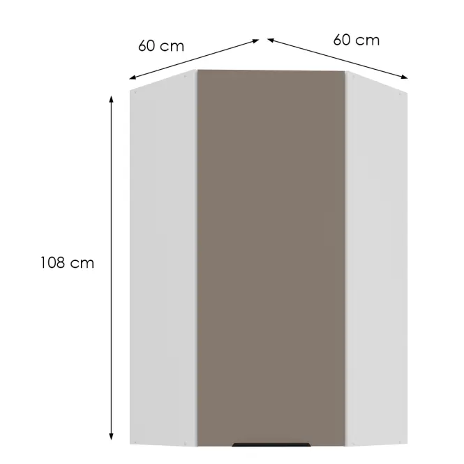 Kuchynská skrinka Aria-Ta/Wh Anti Fingerprint 60x60 Gn-108 1f (45°)