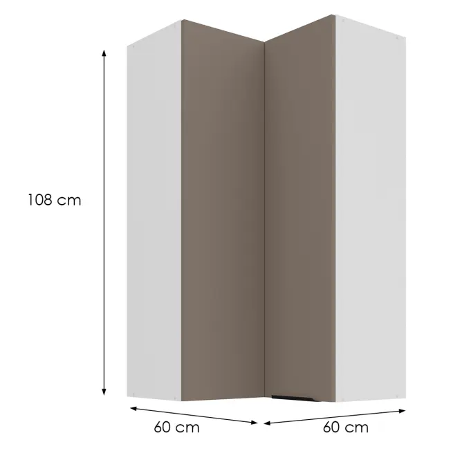 Kuchynská skrinka Aria-Ta/Wh Anti Fingerprint 60x60 Gn-108 2f (90°)