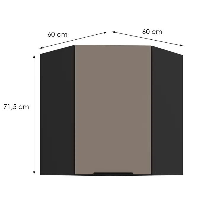 Kuchynská skrinka Aria-Ta/Bl Anti Fingerprint 60x60 Gn-72 1f (45°)
